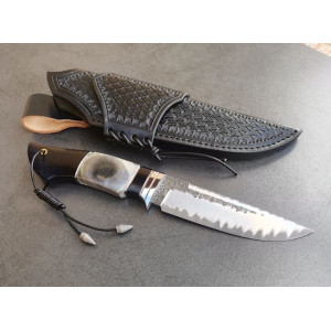 МІСЯЧНЕ МОРЕ авторський ніж ручної роботи майстра MV Knify, сталь к110 в обкладках 95х18, 61 HRC. Photo 3